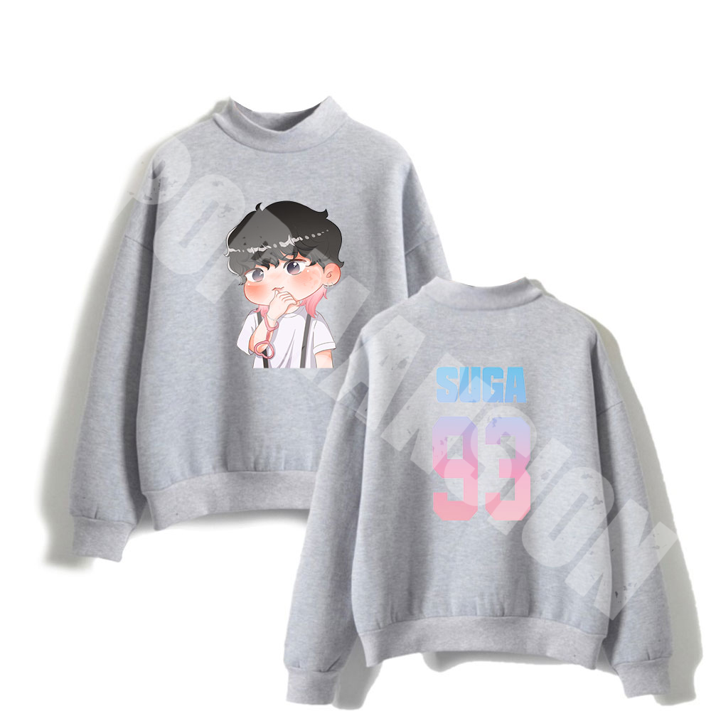 Suga Chibi Turtleneck Sweatshirt (5 Colors) – K-Pop Mansion
